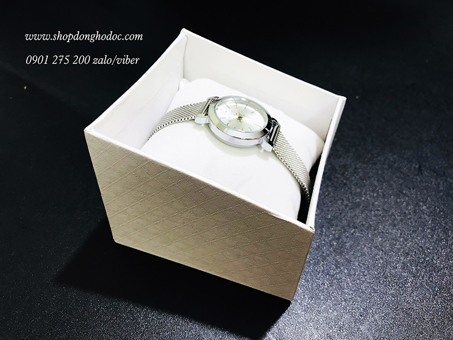 Đồng hồ nữ dây kim loại lưới bạc mặt tròn trắng nhẹ nhàng Julius 732 ĐHĐ25401