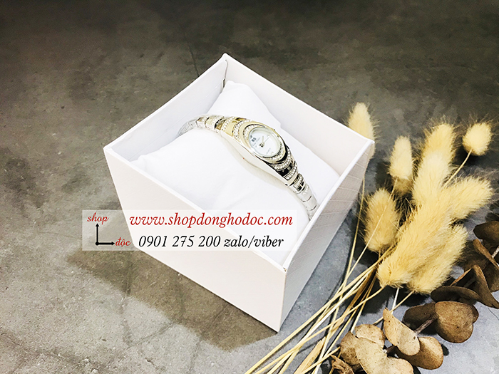 Đồng hồ nữ BS Bee Sister dây kim loại mặt tròn nhỏ đính đá màu bạc ĐHĐ17802