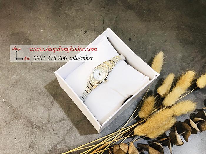 Đồng hồ nữ BS Bee Sister dây kim loại mặt tròn nhỏ đính đá màu bạc ĐHĐ17802