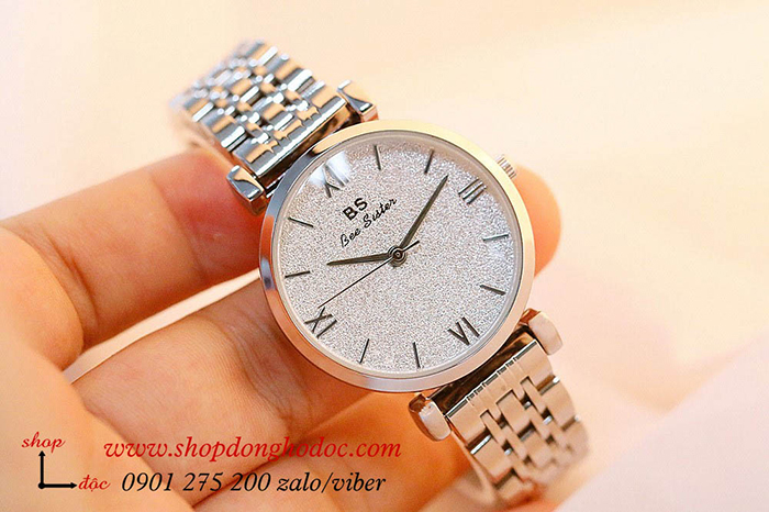 Đồng hồ nữ BS Bee Sister dây kim loại mặt tròn bạc sang chảnh ĐHĐ17202