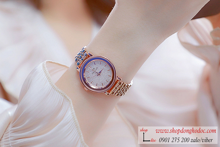 Đồng hồ nữ BS Bee Sisiter dây kim loại mặt tròn vàng hồng sang chảnh ĐHĐ29602