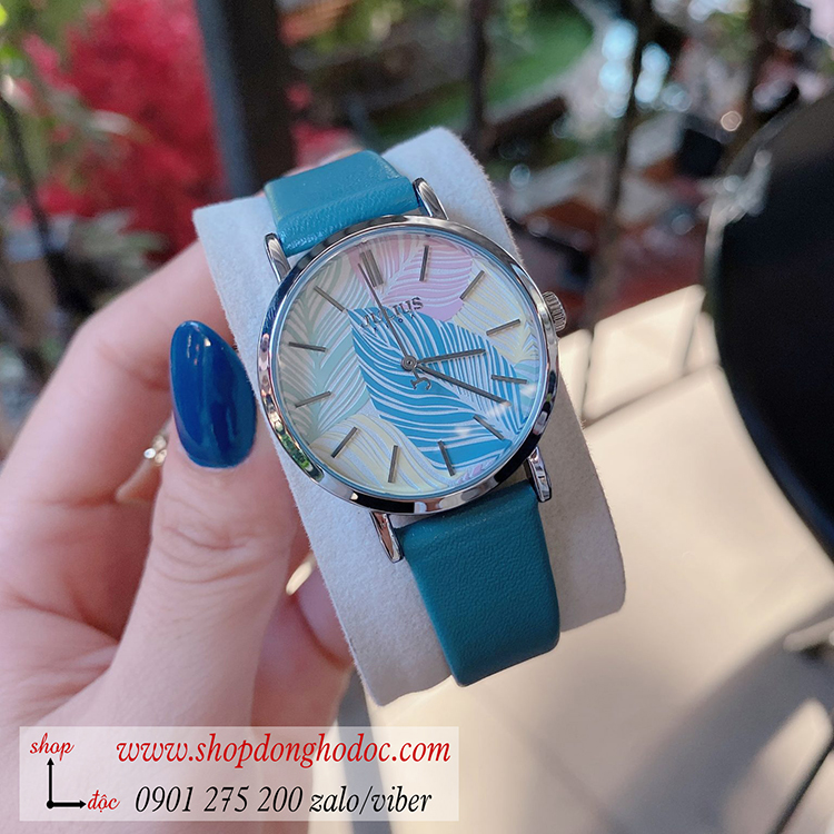 Đồng hồ nữ Julius Hàn Quốc JA 1090B dây da mặt tròn xanh dương hiện đại ĐHĐ31902