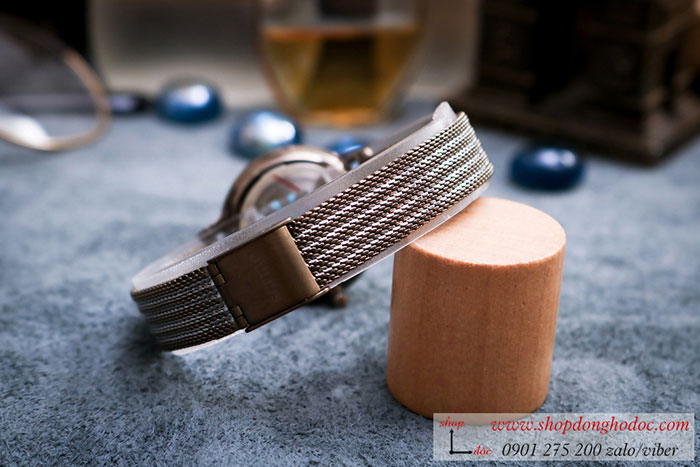 Đồng hồ Julius nữ JA 1251 dây kim loại demi mặt tròn bạc vàng cá tính ĐHĐ38903