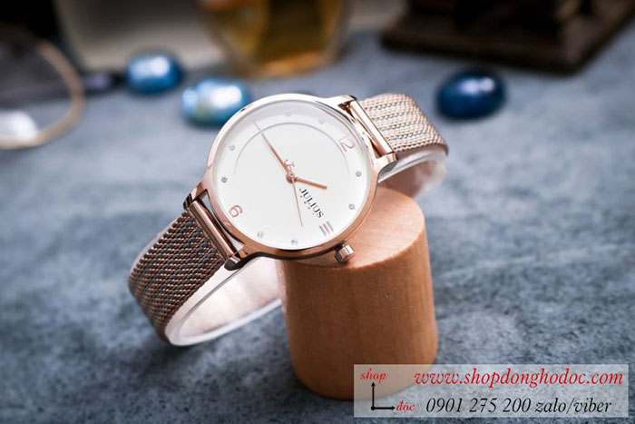 Đồng hồ Julius nữ JA 1251 dây kim loại demi mặt tròn vàng bạc thời thượng ĐHĐ38902
