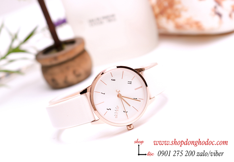 Đồng hồ nữ Julius Hàn Quốc JA 1253A dây da mặt tròn trắng sang chảnh ĐHĐ27703