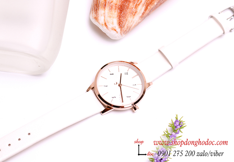 Đồng hồ nữ Julius Hàn Quốc JA 1253A dây da mặt tròn trắng sang chảnh ĐHĐ27703