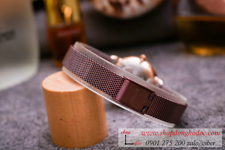 Đồng hồ Julius Hàn Quốc JA 1268D nữ dây kim loại mặt tròn tím thời thượng ĐHĐ32704
