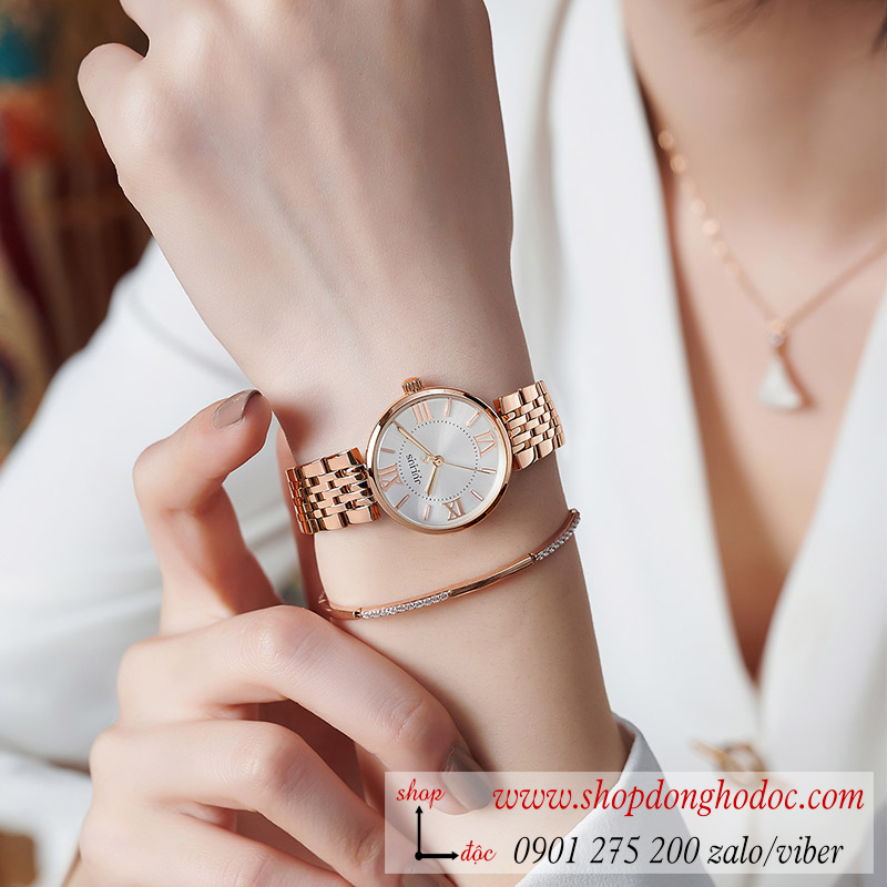 Đồng hồ nữ Julius JA 1282 dây kim loại mặt tròn size nhỏ trắng sang chảnh ĐHĐ37502