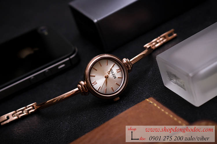 Đồng hồ lắc tay nữ Julius JA 1293 dây kim loại mặt tròn size nhỏ trắng sang chảnh ĐHĐ36302