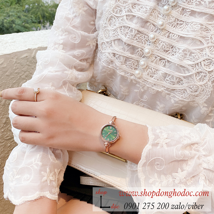 Đồng hồ lắc tay nữ Julius JA 1293 dây kim loại mặt tròn size nhỏ xanh sành điệu ĐHĐ36304