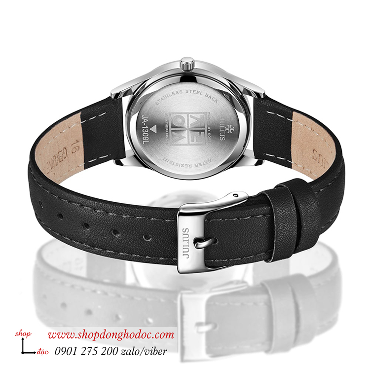 Đồng hồ nữ Julius JA 1309LA3 dây da đen mặt tròn trắng có lịch ĐHĐ36101