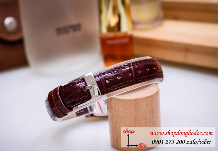 Đồng hồ nữ Hàn Quốc Julius JA 703LA dây da mặt oval chữ nhật nâu đơn giản ĐHĐ30703