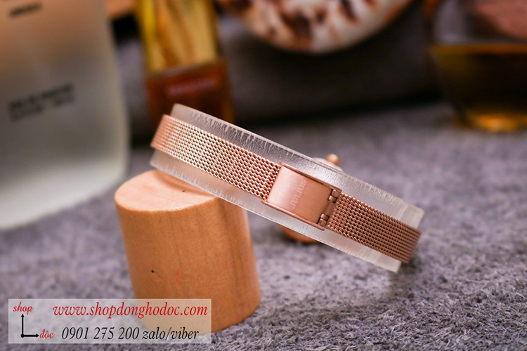 Đồng hồ Julius nữ Hàn Quốc JA 769D dây kim loại vàng mặt tròn trắng size nhỏ ĐHĐ32401