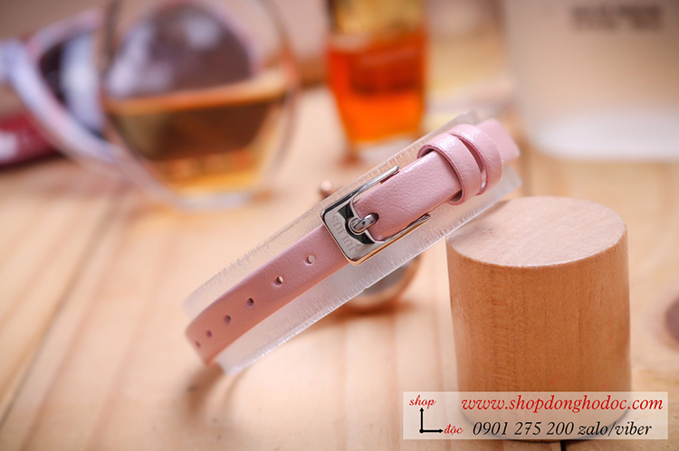 Đồng hồ nữ Hàn Quốc Julius JA 979C dây da mặt tròn size nhỏ hồng pastel ngọt ngào ĐHĐ33601