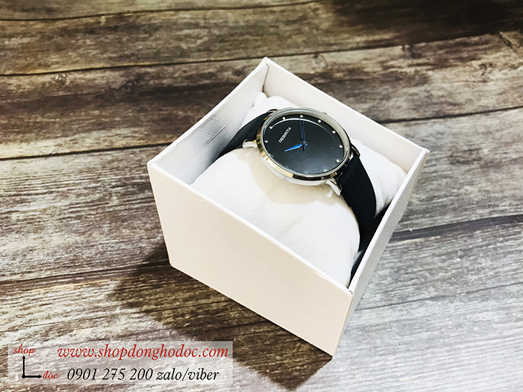 Đồng hồ nữ dây da mặt tròn đen cá tính Rebirth ĐHĐ21503
