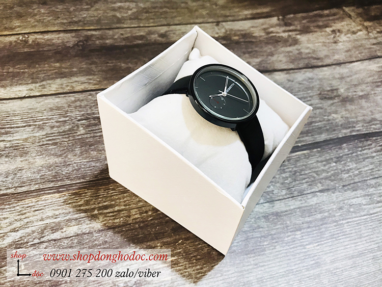 Đồng hồ nữ dây da mặt tròn đen sành điệu Rebirth ĐHĐ21701