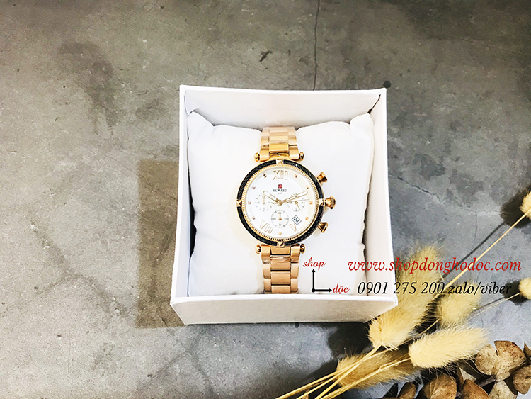Đồng hồ nữ Reward dây kim loại mặt tròn vàng hồng sang chảnh ĐHĐ17401