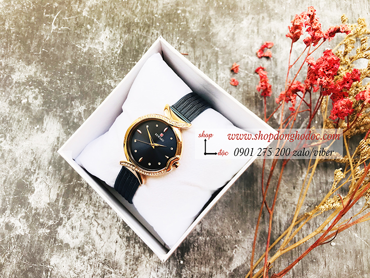 Đồng hồ nữ dây kim loại lưới mặt tròn xanh dương sành điệu Reward ĐHĐ17502