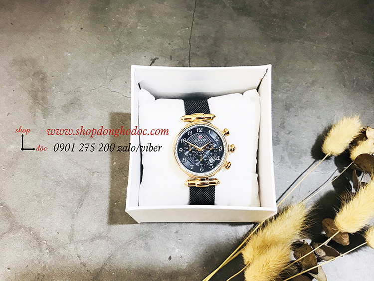 Đồng hồ nữ Reward dây kim loại lưới mặt tròn 6 kim xanh dương sành điệu ĐHĐ17602