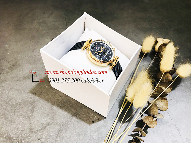 Đồng hồ nữ Reward dây kim loại lưới mặt tròn 6 kim xanh dương sành điệu ĐHĐ17602