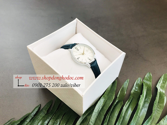 Đồng hồ Shengke SK nữ dây da mặt tròn xanh navy cá tính ĐHĐ19401