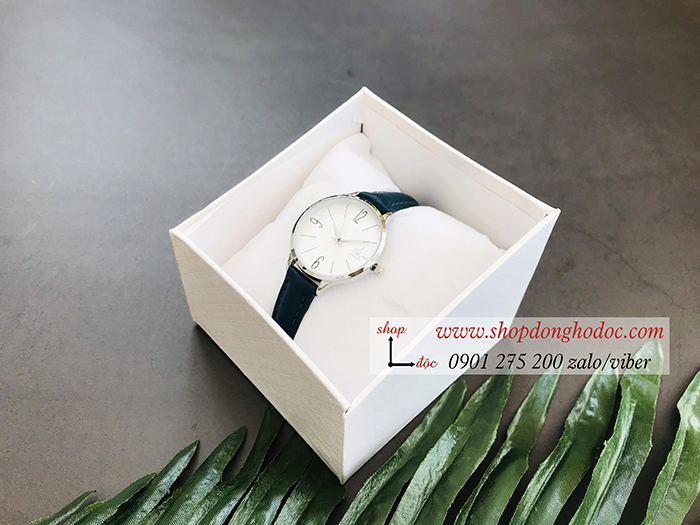 Đồng hồ Shengke SK nữ dây da mặt tròn xanh navy cá tính ĐHĐ19401