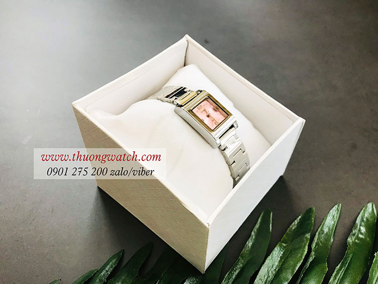Đồng hồ nữ Skmei dây kim loại bạc mặt vuông hồng nhẹ nhàng ĐHĐ26702