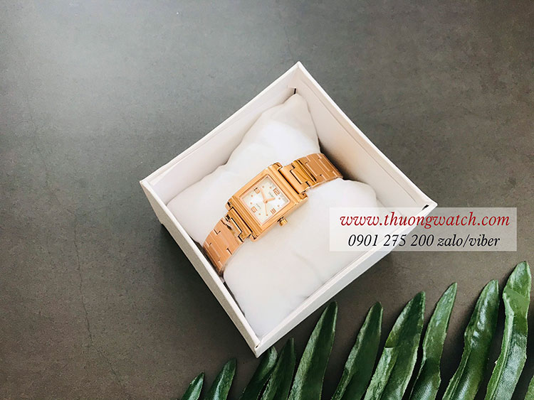 Đồng hồ nữ Skmei dây kim loại bạc mặt vuông vàng hồng sang chảnh ĐHĐ26704