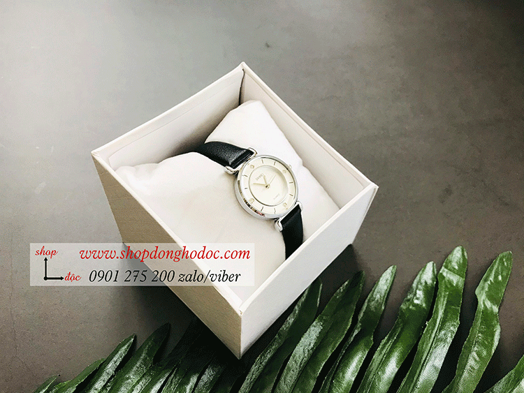 Đồng hồ nữ Skmei dây da mặt tròn size nhỏ đen hiện đại ĐHĐ26901