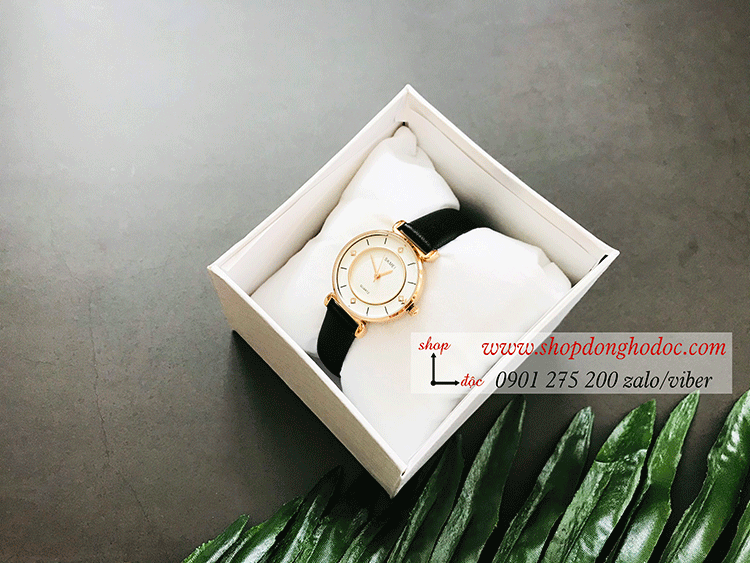 Đồng hồ nữ Skmei dây da mặt tròn size nhỏ đen thanh lịch ĐHĐ26903