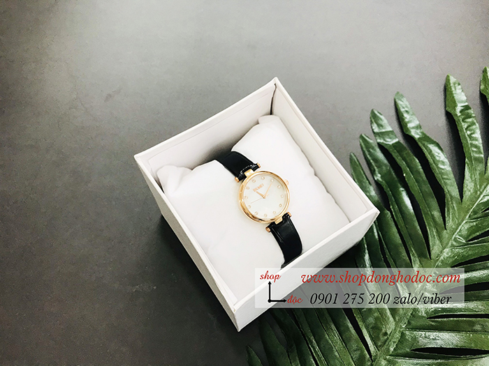 Đồng hồ nữ Skmei dây da mặt tròn size nhỏ đen thanh lịch ĐHĐ36702