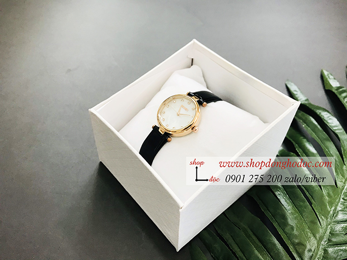 Đồng hồ nữ Skmei dây da mặt tròn size nhỏ đen thanh lịch ĐHĐ36702