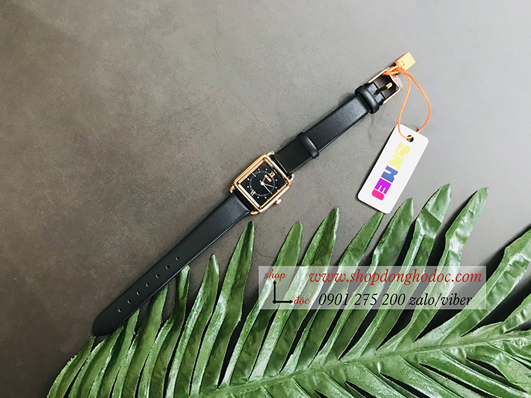 Đồng hồ nữ Skmei dây da mặt vuông đen thanh lịch ĐHĐ36801